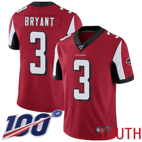 Atlanta Falcons Limited Red Youth Matt Bryant Home Jersey NFL Football #3 100th Season Vapor Untouchable